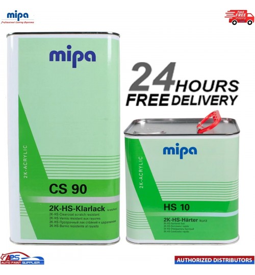 MIPA CS90 HS 2K KLARLACK CLEARCOAT KIT WITH HS10 FAST HARDENER 7.5L